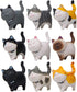 9 Pcs Cute Miniature Cat Figure Toys, Animal Characters Collection Playset, Cake Topper, Plant Decoration