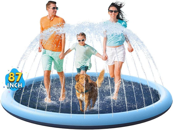 VISTOP Non-Slip Splash Pad for Kids and Dog, Thicken Sprinkler Pool Summer