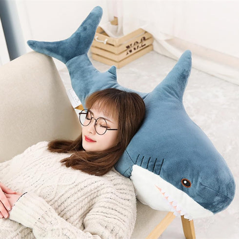 XIYUAN 39.3-Inch SharkPlush Toy Giant SharkStuffed Animal Soft SharkPillow Cushion Shark Plush Pillow Chubby Stuffed