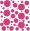 Set of 100 Hot Pink Vinyl Wall Decals - Assorted Polka Dots Stickers - Removable Adhesive for Nursery Kids Room Decor