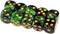 10PCS Polyhedral D6 Dice 16mm Acrylic Game Dice for RPG MTG DND Table Games (Green Black)