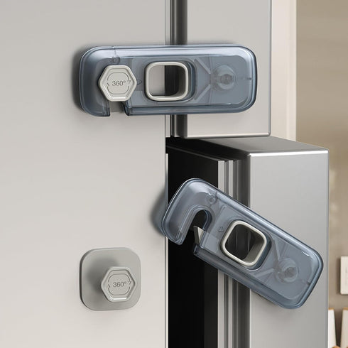5 Pack QYESWHSR Child Proof Refrigerator Lock, Clear Adhesive Safety Locks for Kids, Baby Cabinet Locks