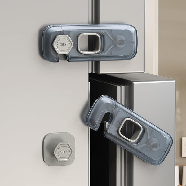 5 Pack QYESWHSR Child Proof Refrigerator Lock, Clear Adhesive Safety Locks for Kids, Baby Cabinet Locks