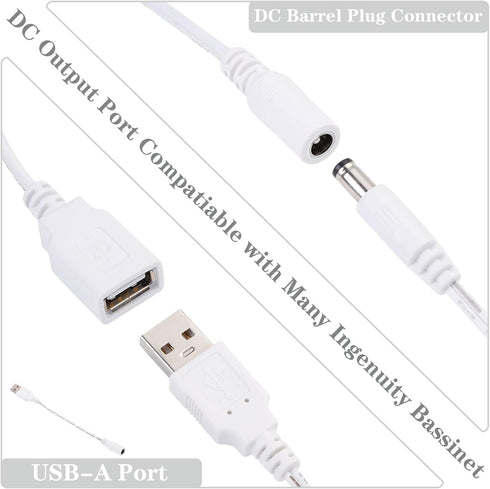 Baby Swing Power Cord USB,Baby Swing Charger USB,Compatible with Ingenuity Swing for InLighten,InLighten Soothing,Anyway Sway,ConvertMe,Swing n Go Deluxe,SimpleComfort,Cozy Spot,Every Season