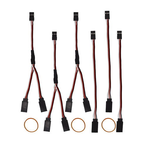 6 PCS JST Y Connector, 3 Pin JST Plug Splitters, Servo Male to Female Y Wire Cable for RC Airplanes and Cars