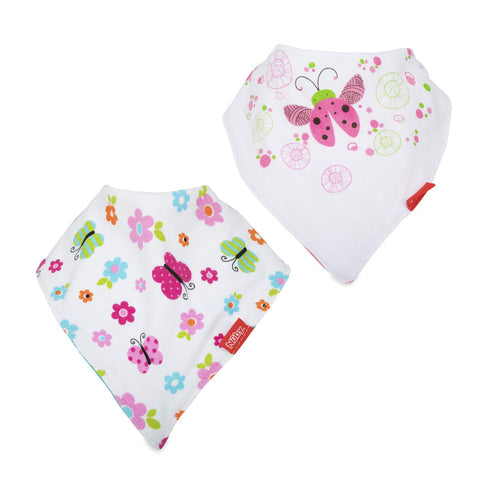 Nuby 2-pk Dribble Catcher Bandana bibs, Super Absorbent Drool Bib with Soft