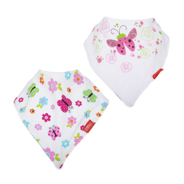 Nuby 2-pk Dribble Catcher Bandana bibs, Super Absorbent Drool Bib with Soft