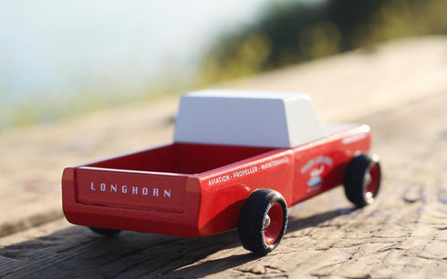 Candylab Toys Americana Collection Longhorn Red, Premium Handcrafted Wooden Car Toy