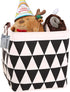Square Canvas Toy Storage Bins, Collapsible Basket with Handle for Nursery Storage and Laundry