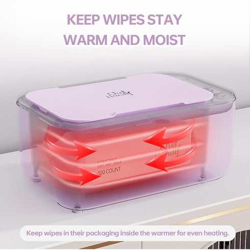 Chefhandy Wipe Warmer with Adjustable Temperature, Silent Heating & Large Capacity | Constant Warmth for Baby or Adult