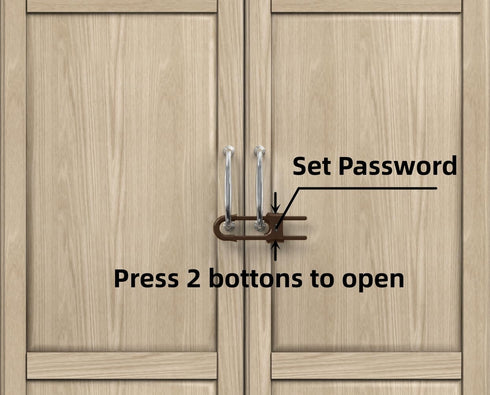 4 PACK Child Proof Sliding Cabinet Door Code Locks, Adjustable U Shaped Baby Safety Latches for Knob Handle Drawers