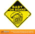 getDigital Chestburster Baby on Board Car Window Sign, Yellow Safety Sign with 2 Suction Cups