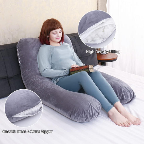 MOON PINE Pregnancy Pillow, U Shaped Full Body Pillow for Maternity Support, Sleeping Pillow with Cover for Pregnant