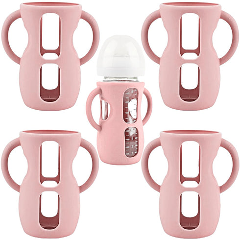 Frezonika 4 Pack Silicone Sleeves for Avent Natural Glass Baby Bottles, Silicone and