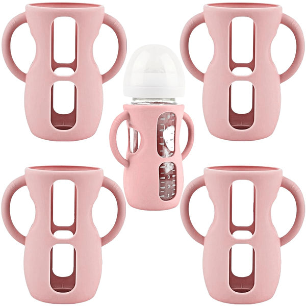 Frezonika 4 Pack Silicone Sleeves for Avent Natural Glass Baby Bottles, Silicone and