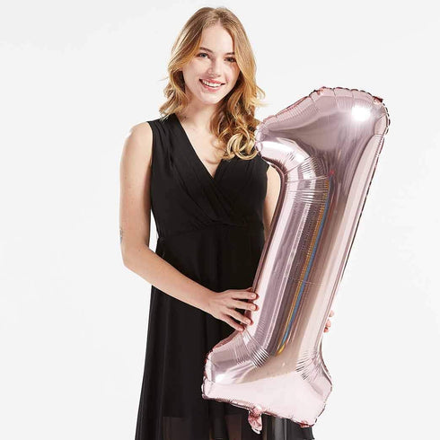 40inch Jumbo Digital Number Balloons, 12 Helium Rose Gold Foil, 12th Birthday Decoration for Girls or Boys, 12 Party
