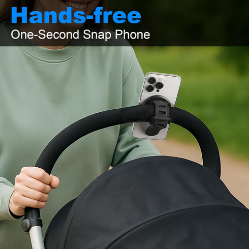 Longomat Stroller Phone Holder Universal Phone Holder for Stroller Strong magnetic phone holder with adjustable strap