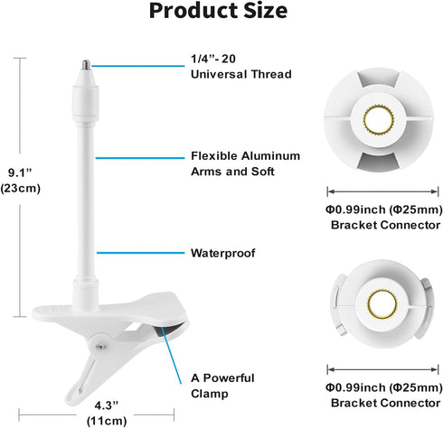 HB65/HB40/HB6550/HB66/HB248/HB6339/HB6550 SM935E/SM650/Bonoch/ChildsFarm Flexible Baby Monitor Clip Clamp Mount Holder