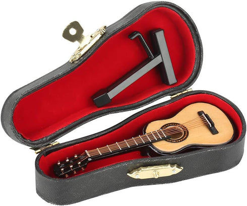 Wooden Miniature Guitar - Mini Musical Ornaments for Dollhouse Home Decoration