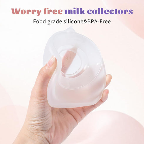 ZCBB (2 Counts), 3oz/100ml Breast Milk Collector Silicone Breast Milk Collectors for Breastfeeding, Silicone Hands Free