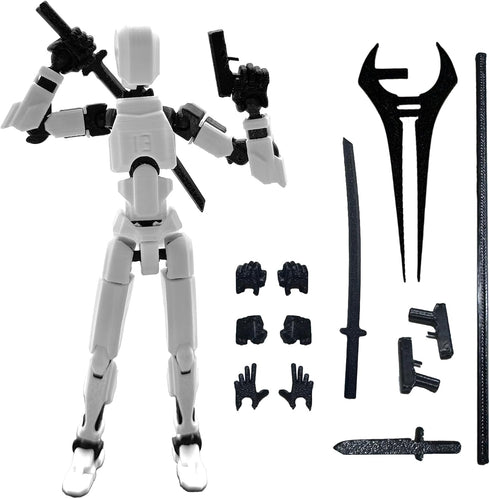 T13 Action Figure (Assembly Completed) 5.54-inch Movable Robot Dummy 13, Hand Painted Desk Decoration
