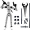 T13 Action Figure (Assembly Completed) 5.54-inch Movable Robot Dummy 13, Hand Painted Desk Decoration