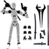 T13 Action Figure (Assembly Completed) 5.54-inch Movable Robot Dummy 13, Hand Painted Desk Decoration