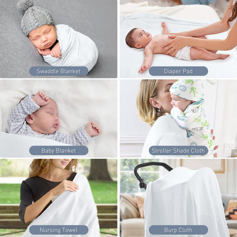 47 47 inches(120x120cm) Premium Soft Muslin Cotton Newborn Baby Swaddle Blanket Unisex Swaddle Wrap Silky Swaddle