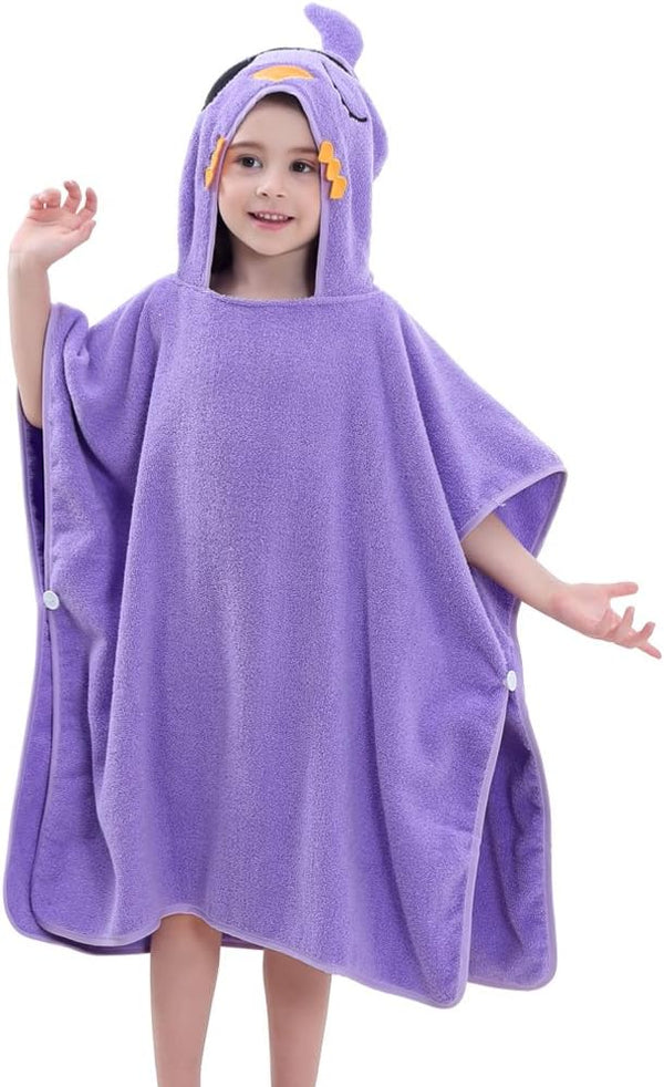 MICHLEY Hooded Baby Towel Unisex Beach Bath Poncho, Soft Cotton Animal Kids