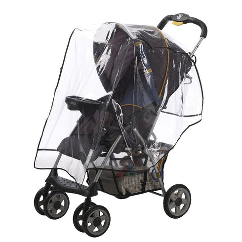 Jeep Standard Stroller Rain Cover, Universal Size, Waterproof, Windproof, Clear Vinyl Plastic Weather Shield