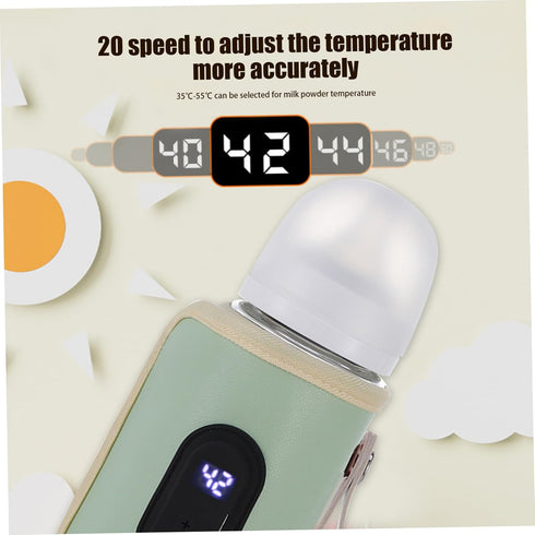 BEAHING 18W, Portable Bottle Warmer, Baby Bottle Warmer Travel Bottle Warmer Temperature Adjustable USB Baby Bottle