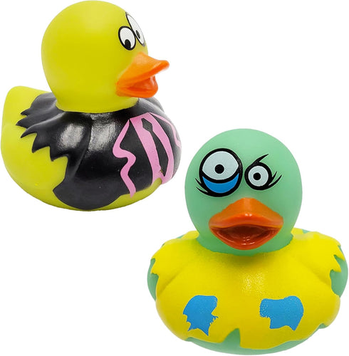 6-Pack Summer 2 Inches Halloween Zombie Rubber Duck Toy Duckies for Kids, Bath, Birthday Baby Showers Beach and Pool