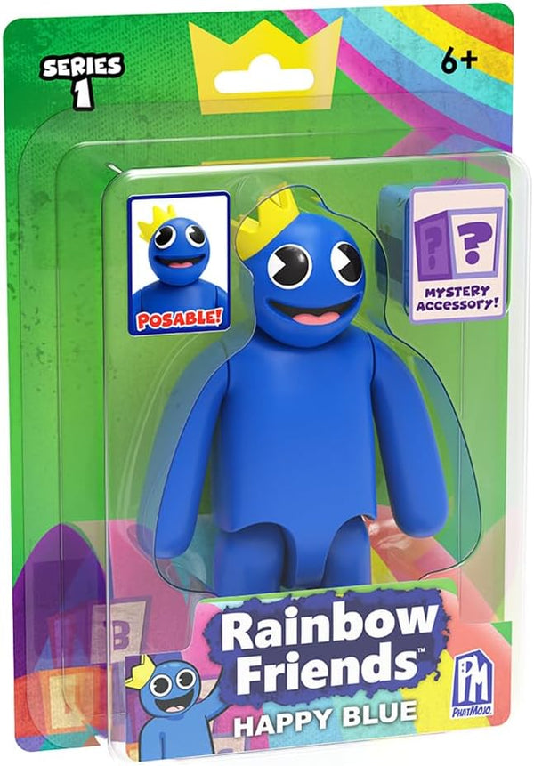 Rainbow Friends – Happy Blue Action Figure, 5" Tall Posable Figure, Series 1