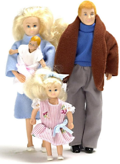 Town Square Miniatures Dollhouse Miniature 1:12 Scale Modern Family of 4 People Mum Dad Girl