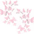 24 Cute Pink Butterfly Wall Decor pcs, Girls Room Wall Decals, Danish Pastel Aesthetic Butterflies Stickers for Nursery