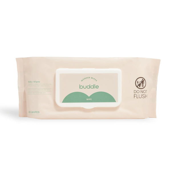 Buddle Wonder Wipes Baby Wipes with Aloe & Honeysuckle, Dermatologist-Tested & Hypoallergenic,