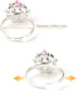 12 pcs Girls Crystal Adjustable Rings, Princess Jewelry with Heart Shape Box for Dress Up