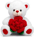 BEJOY Teddy Bear Stuffed Animals Plush Bear Holding Rose Soft Plush Toy