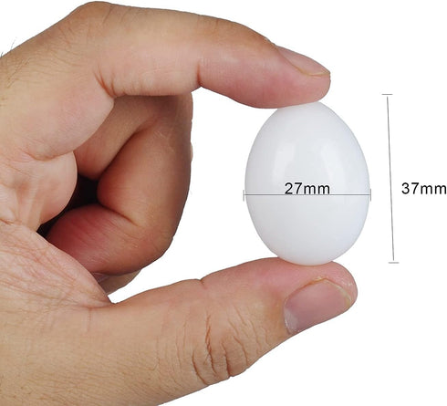 Dong Huang 10pcs Eggs37mm*27mm Solid Parrot Plastic Fake Eggs Realistic, Simulated Fake Bird Eggs for Hatching, Mini