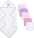 Set 6-12 Baby Hooded Bath Towel and Washcloth for Infant Girls Months (Little Sprinkle Magical Unicorn)