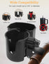 360 Universal Stroller Cup Holder with Phone Holder, Rotatable Strong Clip, Big Storage Space for Walker, Wheelchair