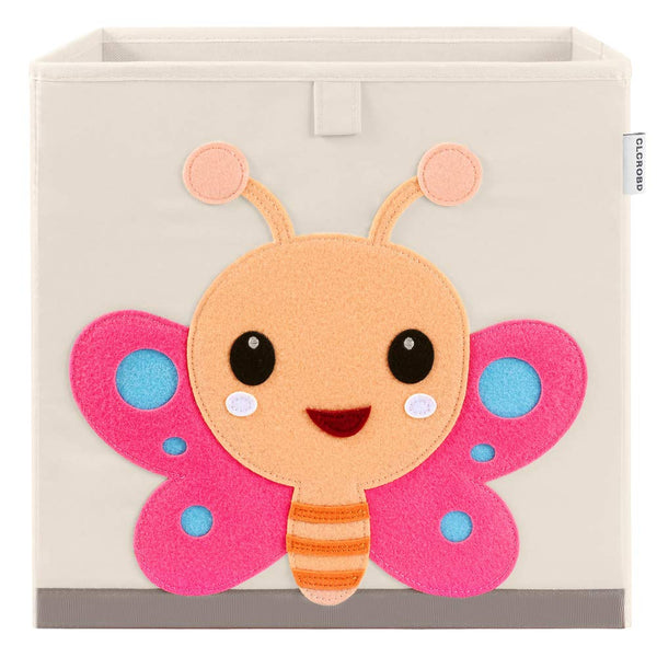 CLCROBD Foldable Animal Cube Storage Bins, Fabric Toy Box/Chest/Organizer for Kids Nursery, 13 inch (Butterfly)