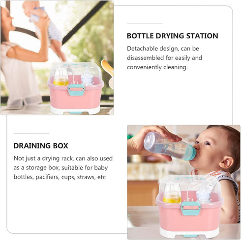 Countertop Kisangel Baby Bottle Drying Rack High Capacity Bottle Dryer with Detachable Hollow Drain Net and Pacifier