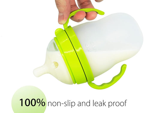 Comotomo Baby Bottle Handles, Pack of 2, Green, Compatible with 5 Ounce & 8 Ounce Silicone Baby Bottles