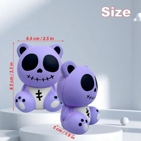 Horror Voodoo Bear Squishies Toy, Cute Dolls, Stress Relief, Soft Squeeze Toys for Kids, Halloween, Christmas, Purple