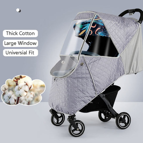 Baby Stroller Cold Weather Shield, Universal Windproof Rain Cover for Travel Strollers