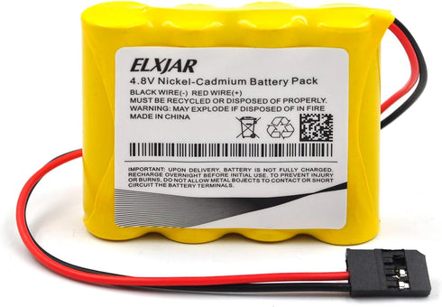 (4-Pack) Receiver RX Battery with Hitec Connectors, 4.8V 1000mAh NI-CD Rechargeable Battery Pack for RC Aircrafts