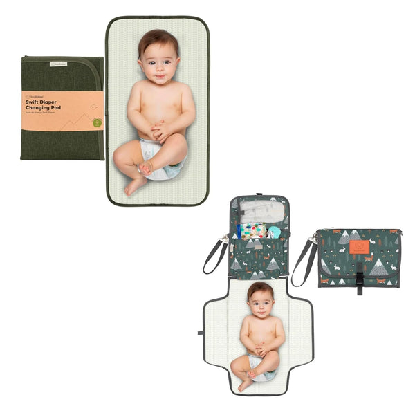 KeaBabies Portable Diaper Changing Pad and Waterproof Travel Changing Mat for Baby