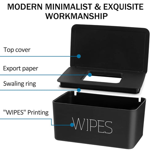 Holder(8.3L 4.9W 3.9H Inches) NOVWANG Wipes Dispenser, Large Capacity Baby Wipe Refillable Wipes Container with Sealing