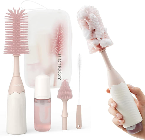 Momcozy Bottle Brush Kit with Push-Press Foam Design - Newborn Essentials Gift,